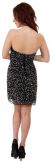 Strapless Sequined Short Prom & Party Dress. back in Black/Silver